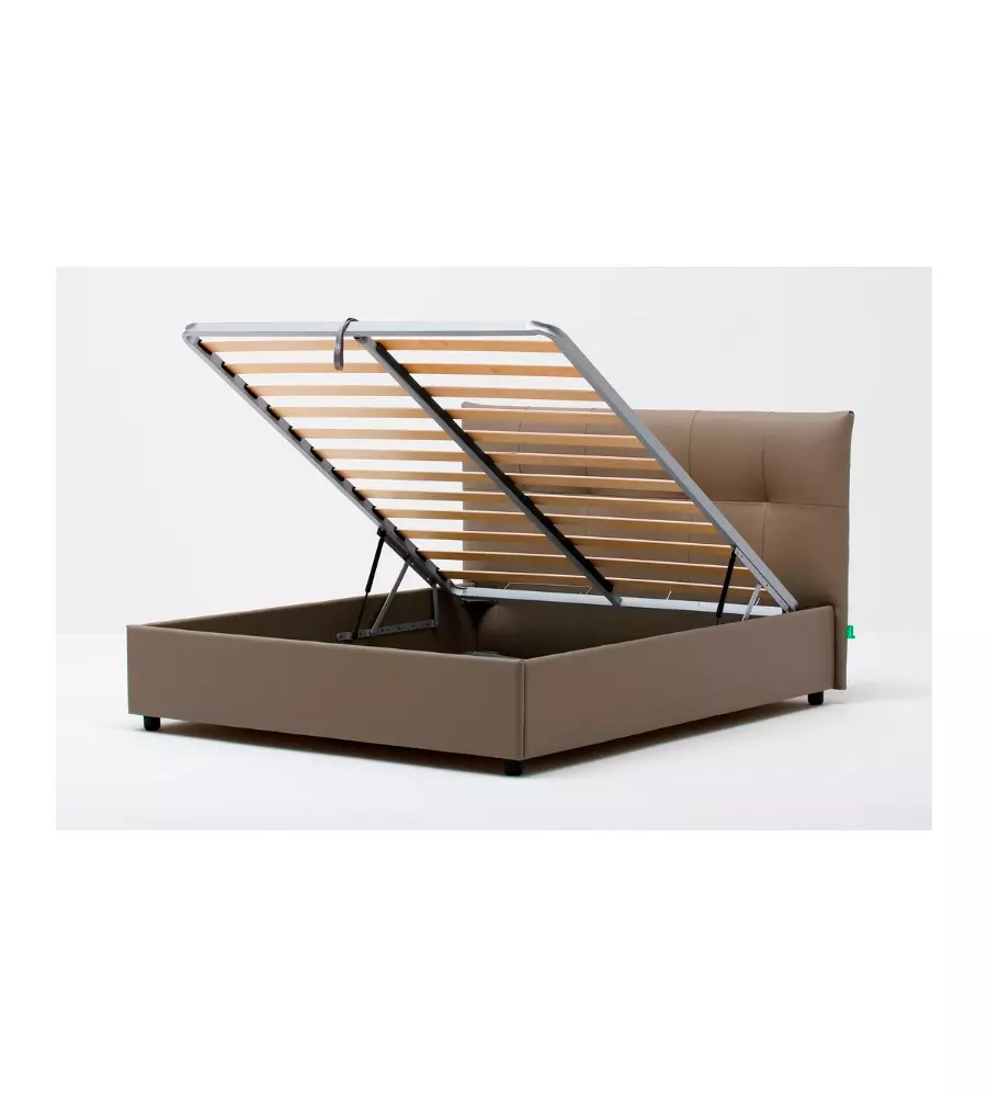 LETTO MATRIMONIALE CONTENITORE "EASY" TORTORA 160X190 CM